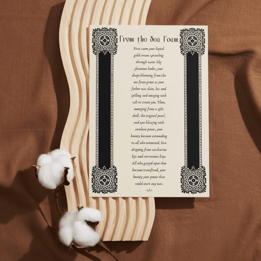 From the Sea Foam || Poetry Postcard