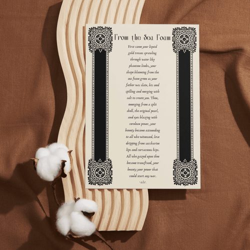 From the Sea Foam || Poetry Postcard