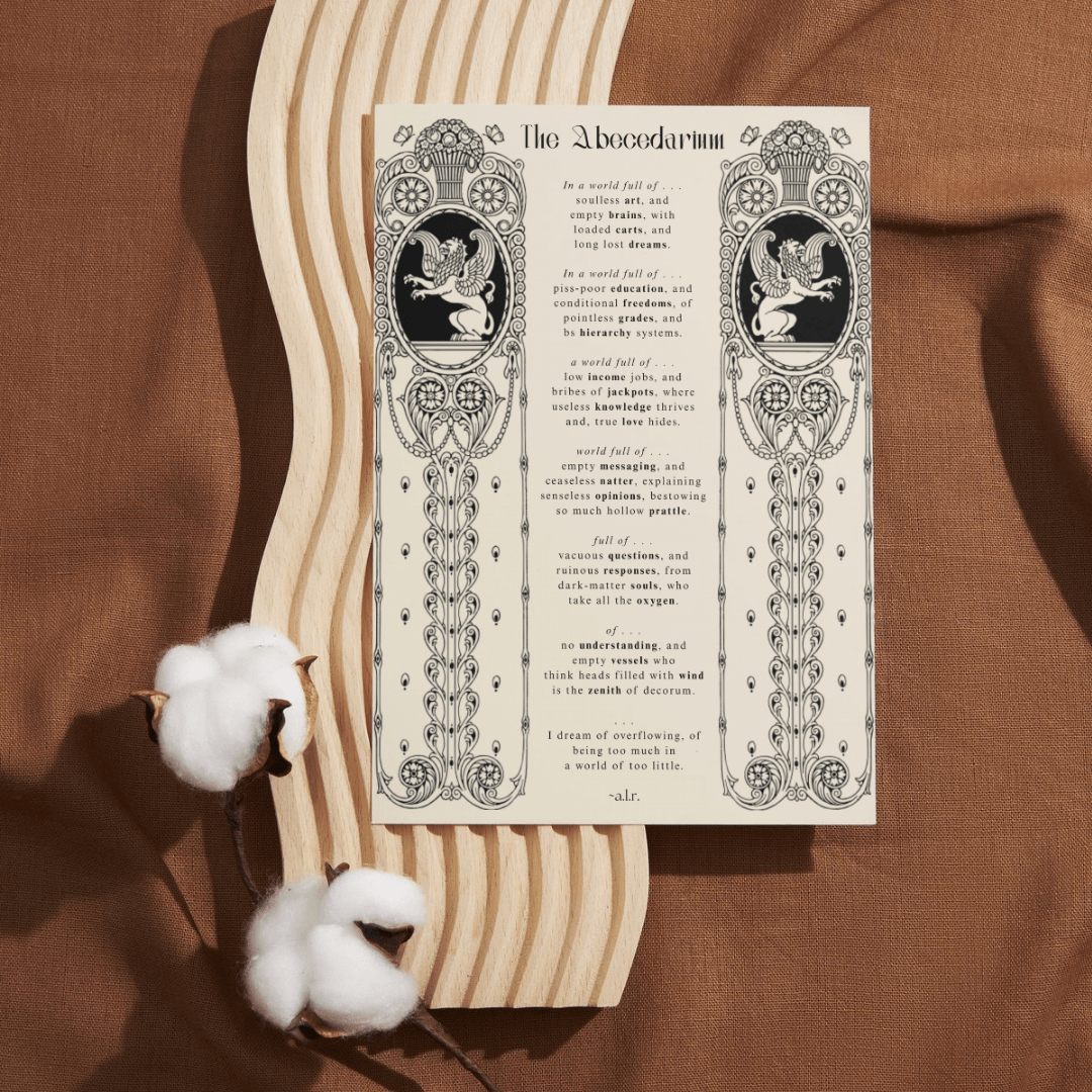 The Abecedarium || Poetry Print Mythosmith Publishing